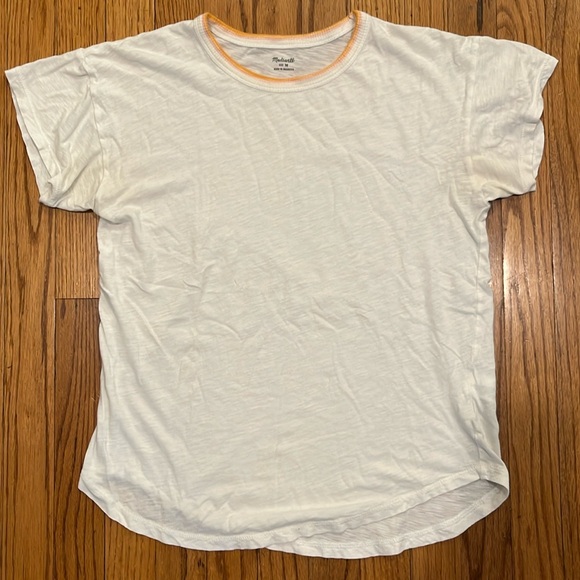 Madewell Whisper Cotton Ringer Retro Crewneck Soft Tee T-shirt - Picture 1 of 3